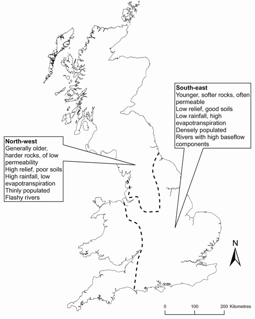 Fig 6 - Geological and physical controls on water resources in Britain